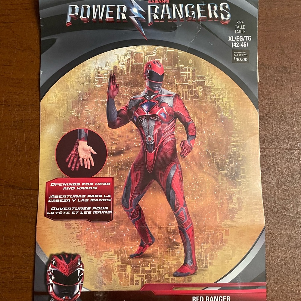 Power Ranger Morphsuit - Red Ranger - Adult XL - NEW - Picture 4 of 5